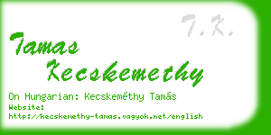 tamas kecskemethy business card